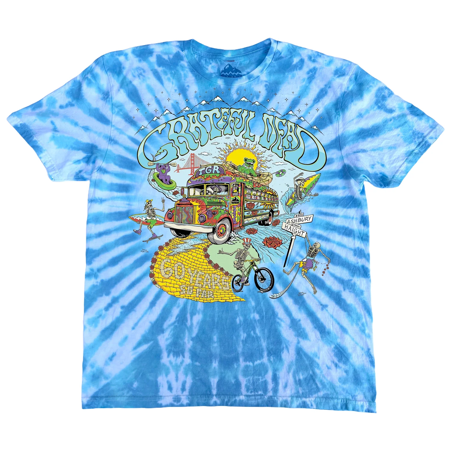 Grateful Dead 60th x Peter Forsythe Tee - Blue Tie Dye