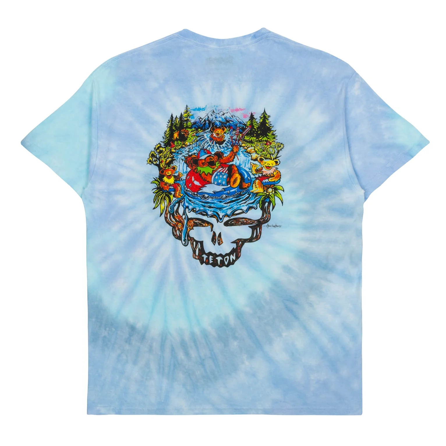 TGR x GD River Bear Tee - Blue Tie Dye